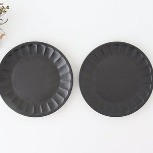 Serving Plate Flower-shape Matte Black | Mino Ware