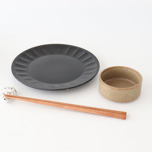 Serving Plate Flower-shape Matte Black | Mino Ware