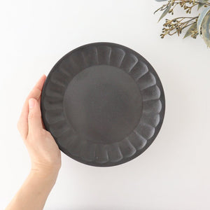 Serving Plate Flower-shape Matte Black | Mino Ware