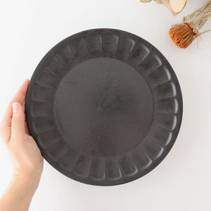 Flower-shaped Plate Matte Black L | Mino Ware