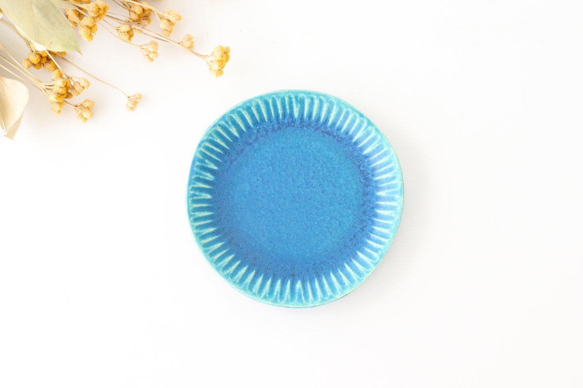 Serving Plate Stripe Turquoise | Shigaraki Ware