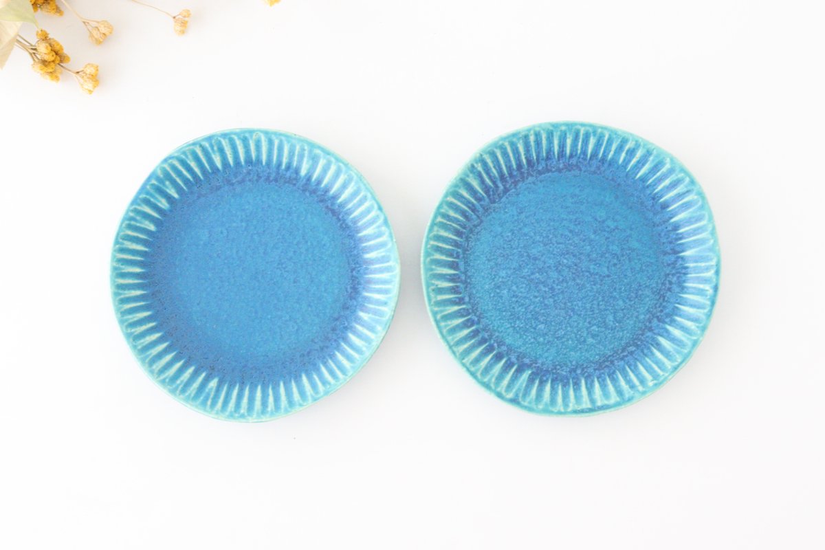 Serving Plate Stripe Turquoise | Shigaraki Ware