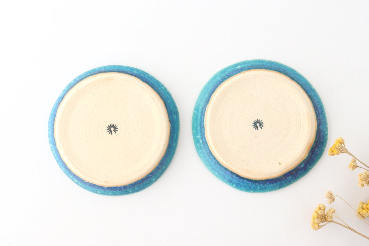 Serving Plate Stripe Turquoise | Shigaraki Ware