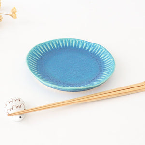 Serving Plate Stripe Turquoise | Shigaraki Ware