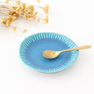 Serving Plate Stripe Turquoise | Shigaraki Ware