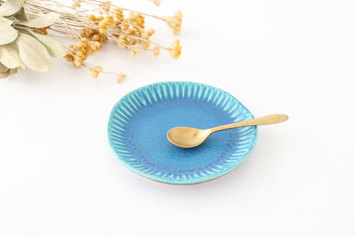 Serving Plate Stripe Turquoise | Shigaraki Ware