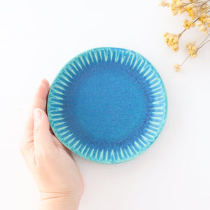 Serving Plate Stripe Turquoise | Shigaraki Ware