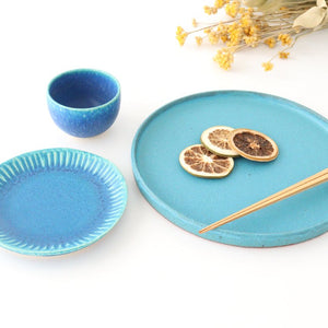 Serving Plate Stripe Turquoise | Shigaraki Ware