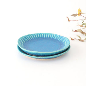 Serving Plate Stripe Turquoise | Shigaraki Ware