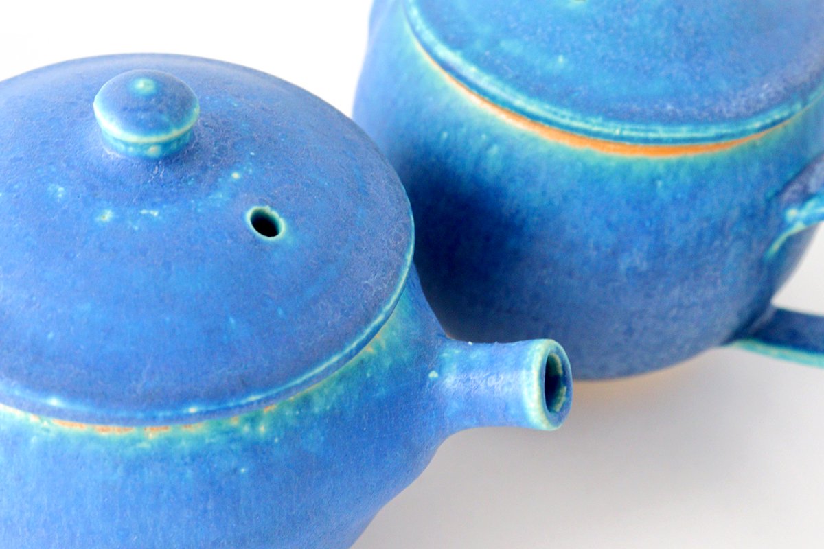 Japanese Teapot Turquoise | Kyusu Shigaraki Ware