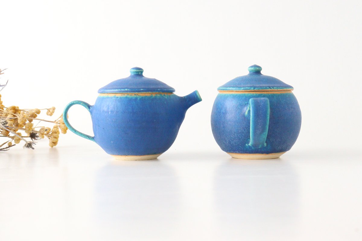 Japanese Teapot Turquoise | Kyusu Shigaraki Ware