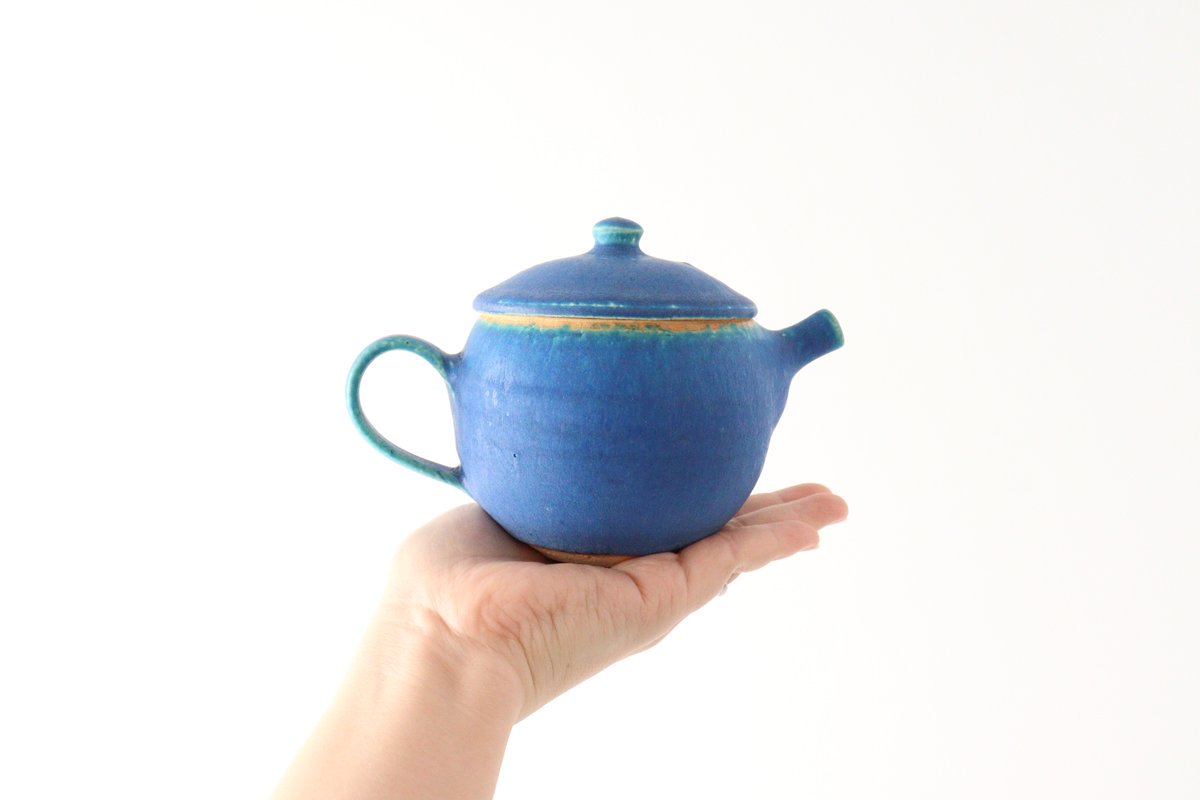 Japanese Teapot Turquoise | Kyusu Shigaraki Ware