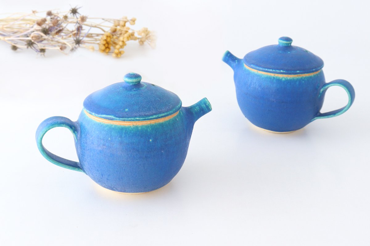 Japanese Teapot Turquoise | Kyusu Shigaraki Ware