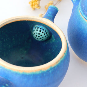 Japanese Teapot Turquoise | Kyusu Shigaraki Ware