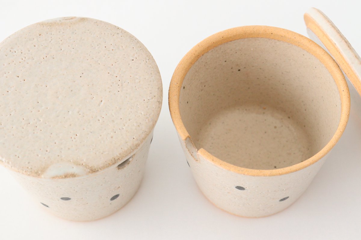 Sugar Pot White Dot | Shigaraki Ware