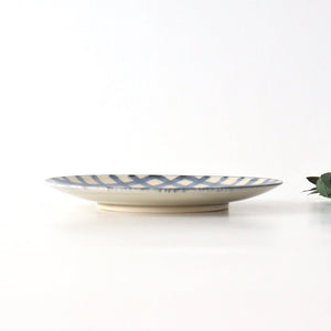 Round Plate Semi-porcelain Blue Check 15㎝/6in | Arita Ware