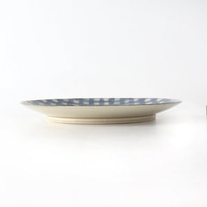 Round Plate Semi-porcelain Blue Check 21㎝/8.3in | Arita Ware