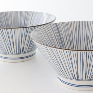 Donburi Bowl Blue and White Stripes Tokusa | Mino Ware