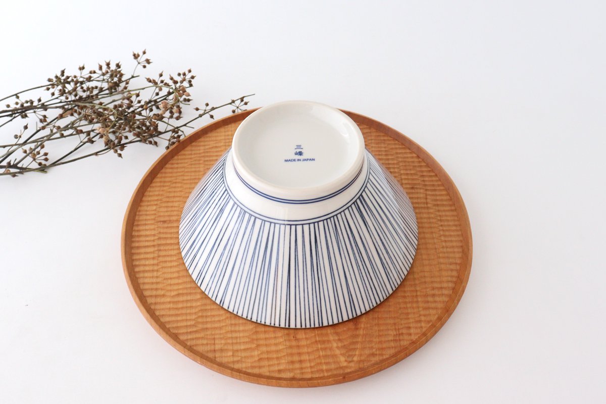 Donburi Bowl Blue and White Stripes Tokusa | Mino Ware