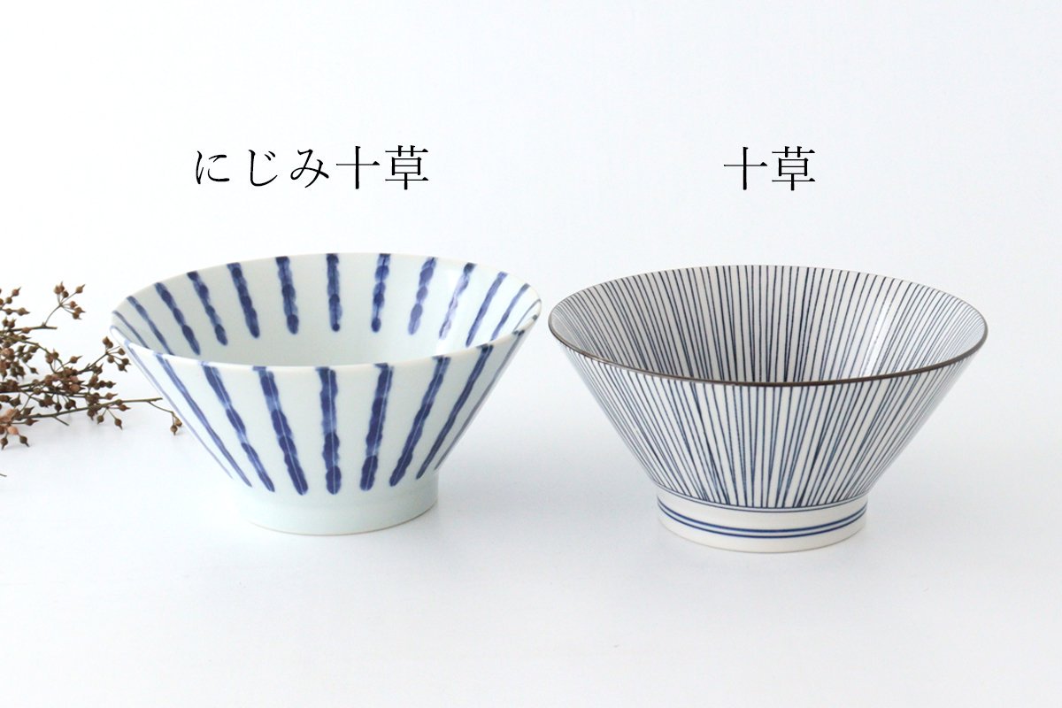 Donburi Bowl Blue and White Stripes Tokusa | Mino Ware