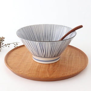 Donburi Bowl Blue and White Stripes Tokusa | Mino Ware