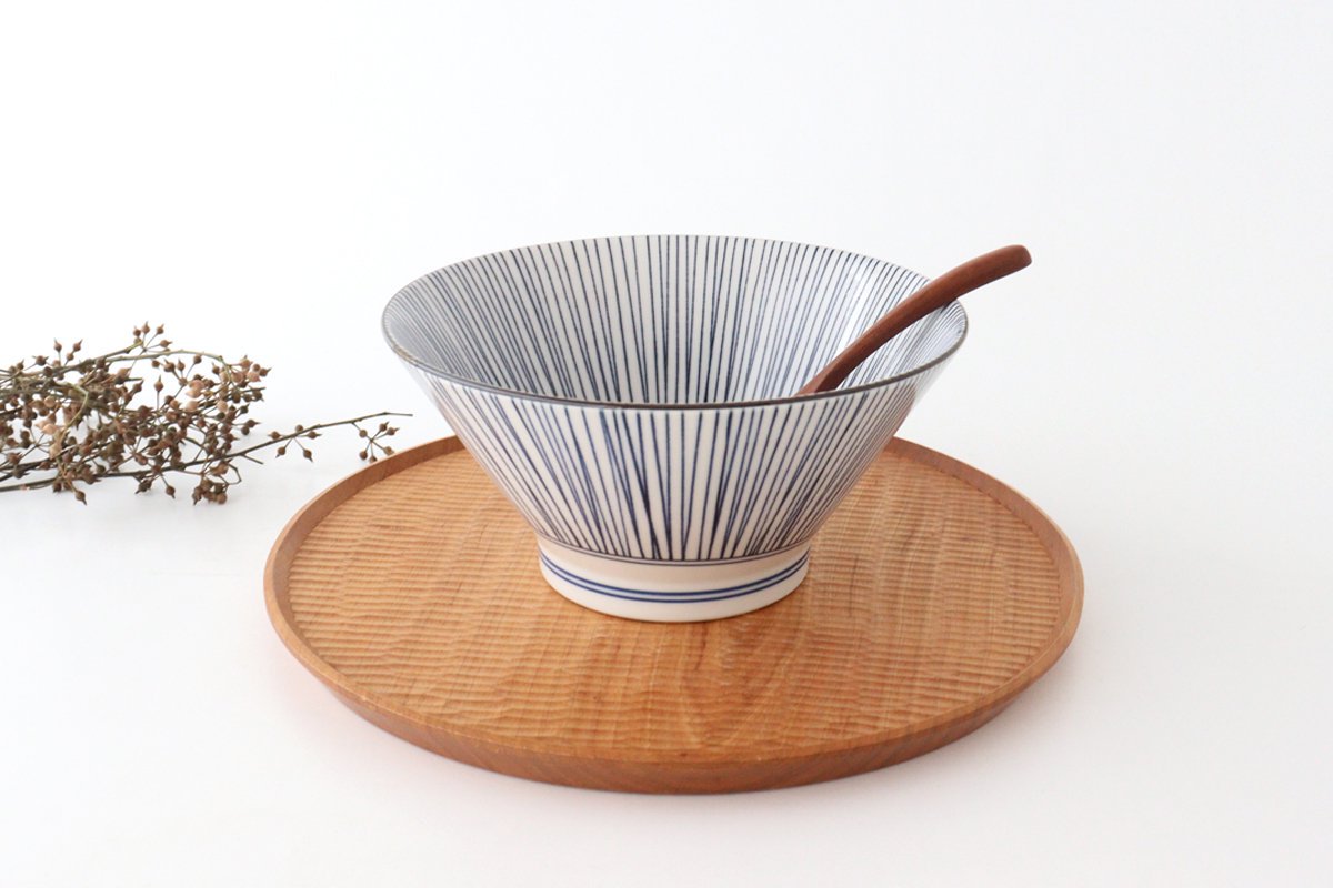 Donburi Bowl Blue and White Stripes Tokusa | Mino Ware