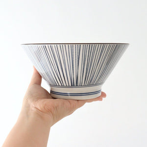 Donburi Bowl Blue and White Stripes Tokusa | Mino Ware