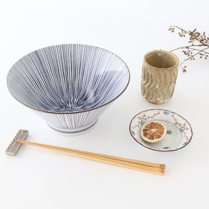 Donburi Bowl Blue and White Stripes Tokusa | Mino Ware