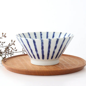 Donburi Bowl Thick Blue Stripes Nijimi-Tokusa | Mino Ware