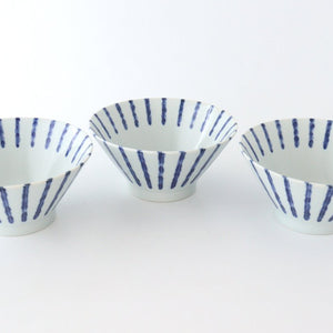 Donburi Bowl Thick Blue Stripes Nijimi-Tokusa | Mino Ware