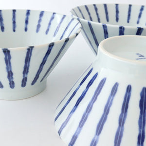 Donburi Bowl Thick Blue Stripes Nijimi-Tokusa | Mino Ware