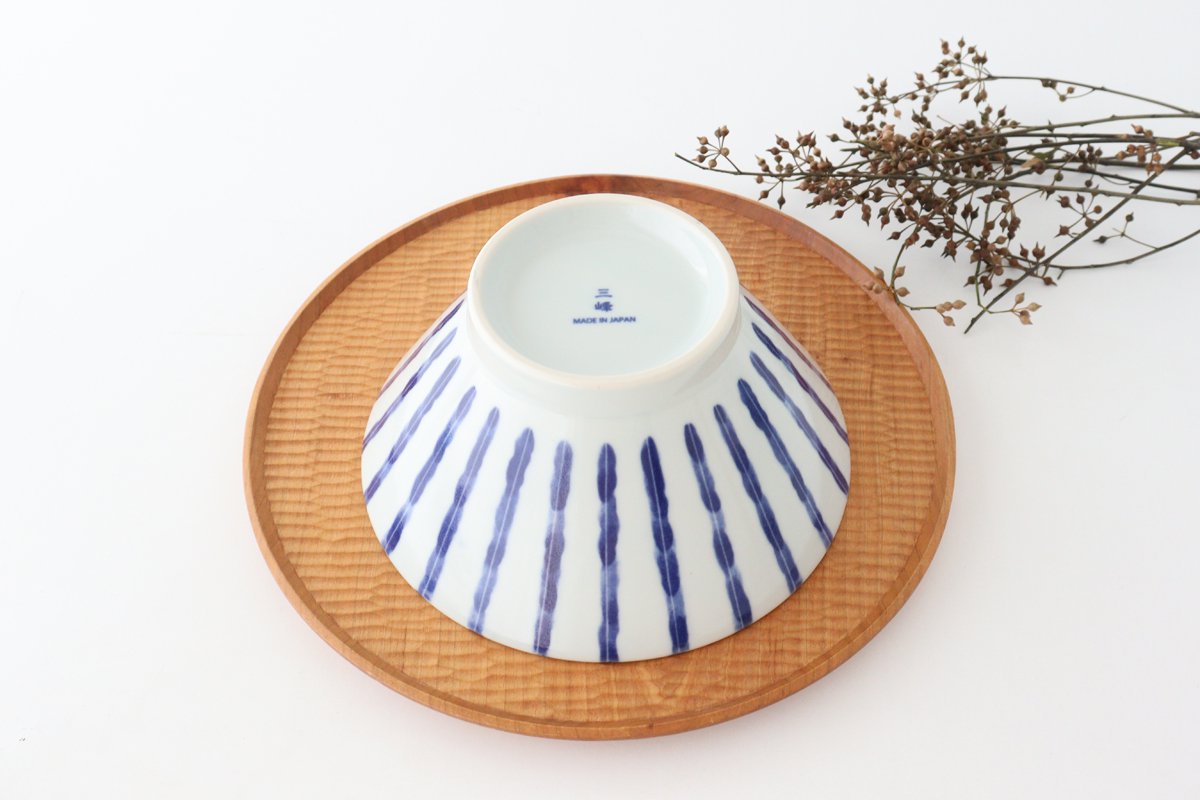 Donburi Bowl Thick Blue Stripes Nijimi-Tokusa | Mino Ware