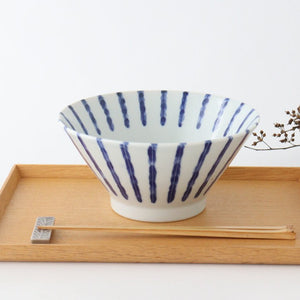 Donburi Bowl Thick Blue Stripes Nijimi-Tokusa | Mino Ware