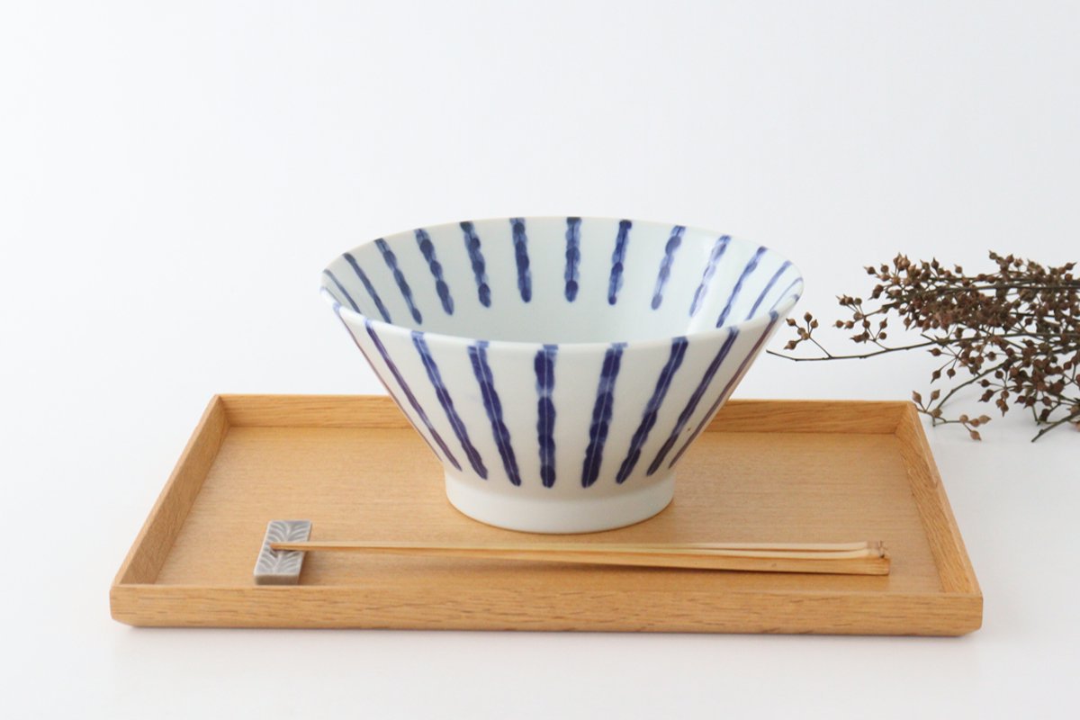 Donburi Bowl Thick Blue Stripes Nijimi-Tokusa | Mino Ware