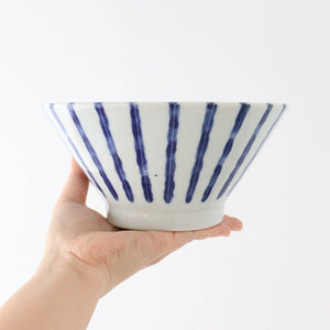 Donburi Bowl Thick Blue Stripes Nijimi-Tokusa | Mino Ware