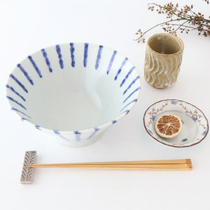 Donburi Bowl Thick Blue Stripes Nijimi-Tokusa | Mino Ware