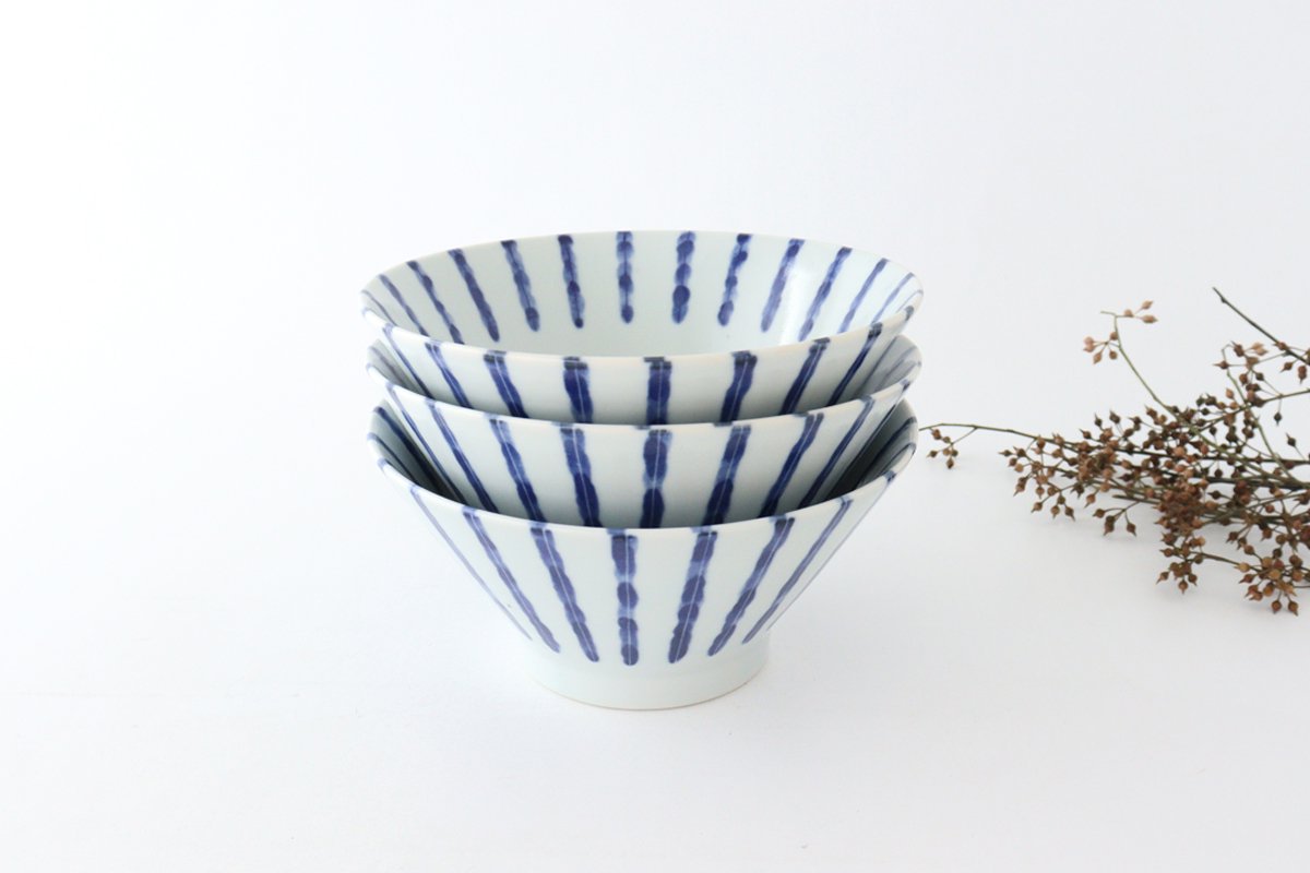 Donburi Bowl Thick Blue Stripes Nijimi-Tokusa | Mino Ware