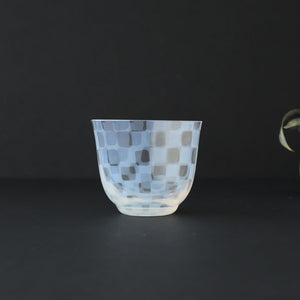 Hirota Glass Cold Tea Glass Checkered Pattern | Soba Choko