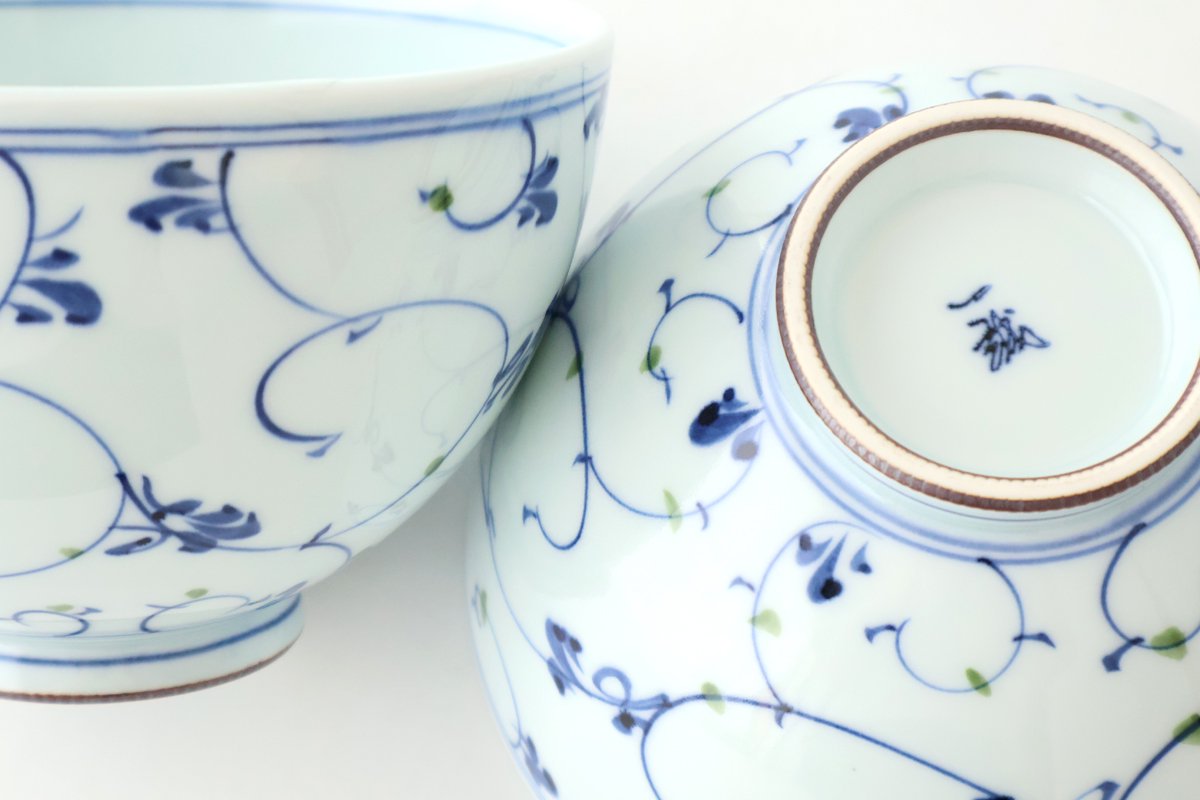 Donburi Bowl Blue Arabesque | Hasami Ware