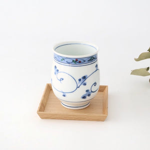 Japanese Cup Hand-drawn Arabesque Blue | Yunomi Hasami Ware