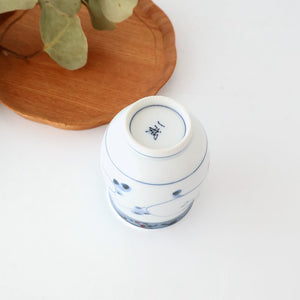 Japanese Cup Hand-drawn Arabesque Blue | Yunomi Hasami Ware