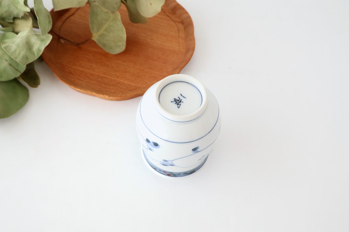 Japanese Cup Hand-drawn Arabesque Blue | Yunomi Hasami Ware