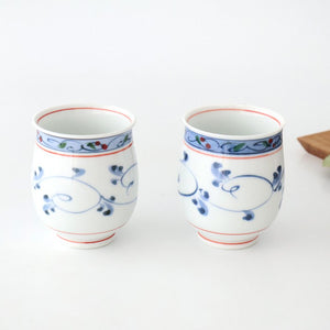 Japanese Cup Hand-drawn Arabesque Red | Yunomi Hasami Ware