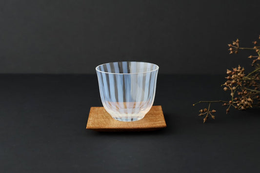 Hirota Glass Cold Tea Glass Tokusa Striped Pattern | Soba Choko