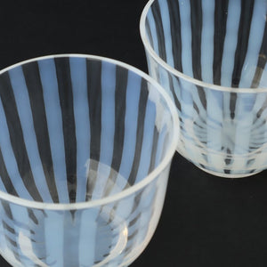 Hirota Glass Cold Tea Glass Tokusa Striped Pattern | Soba Choko