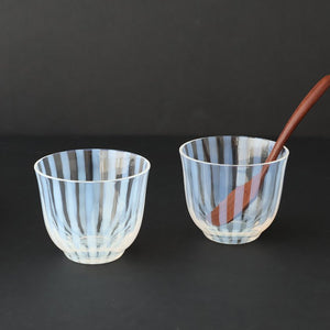 Hirota Glass Cold Tea Glass Tokusa Striped Pattern | Soba Choko