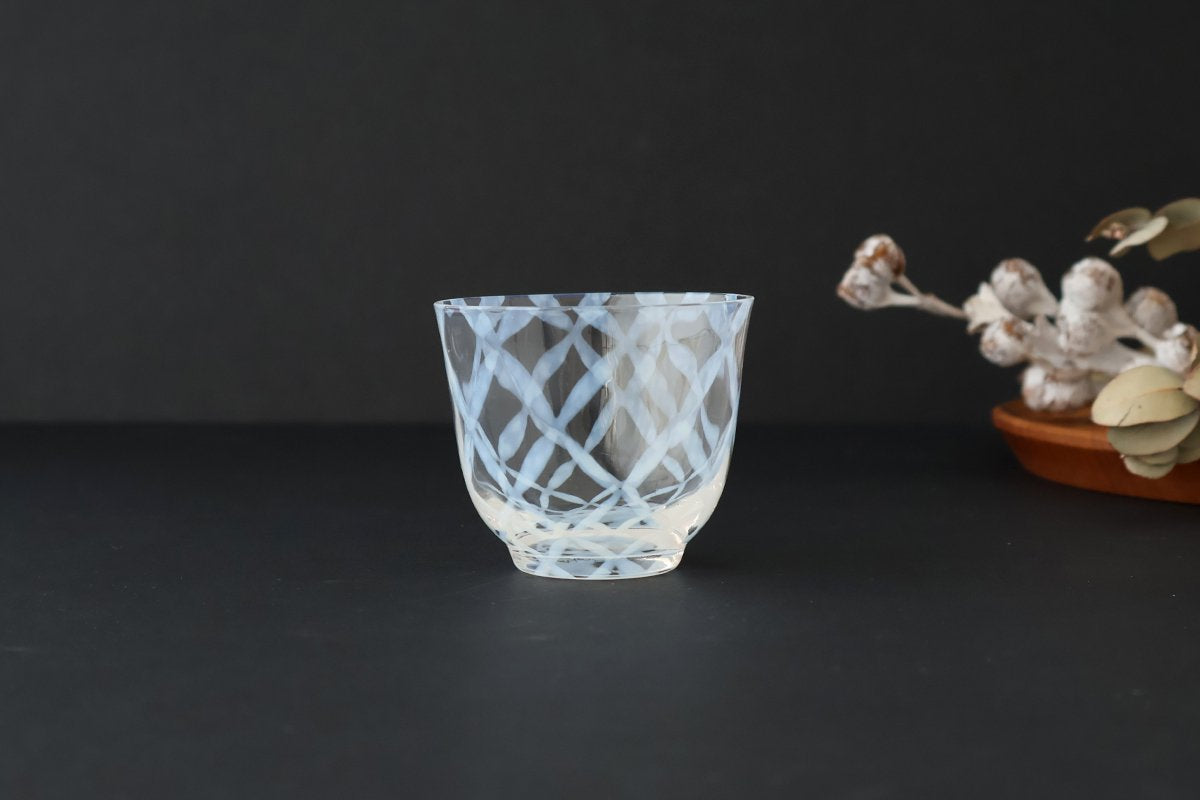 Hirota Glass Cold Tea Glass Lattice Pattern | Soba Choko