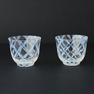 Hirota Glass Cold Tea Glass Lattice Pattern | Soba Choko