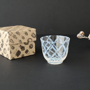 Hirota Glass Cold Tea Glass Lattice Pattern | Soba Choko