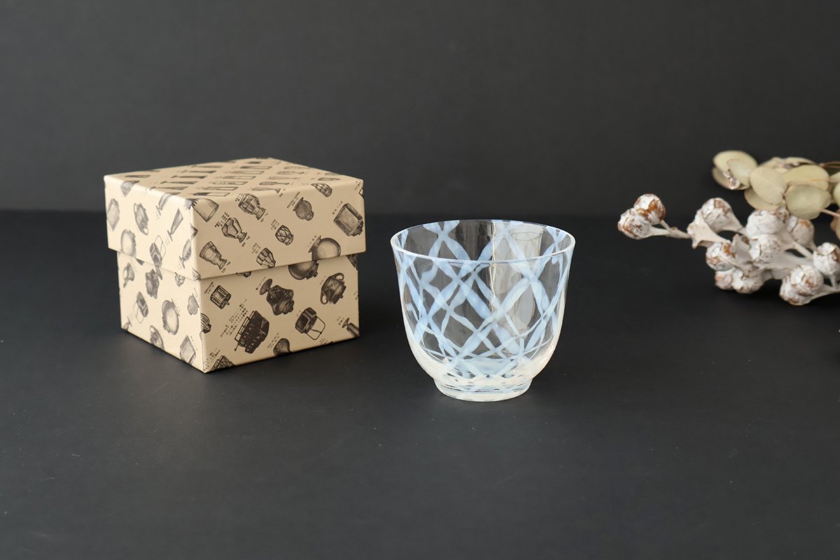 Hirota Glass Cold Tea Glass Lattice Pattern | Soba Choko